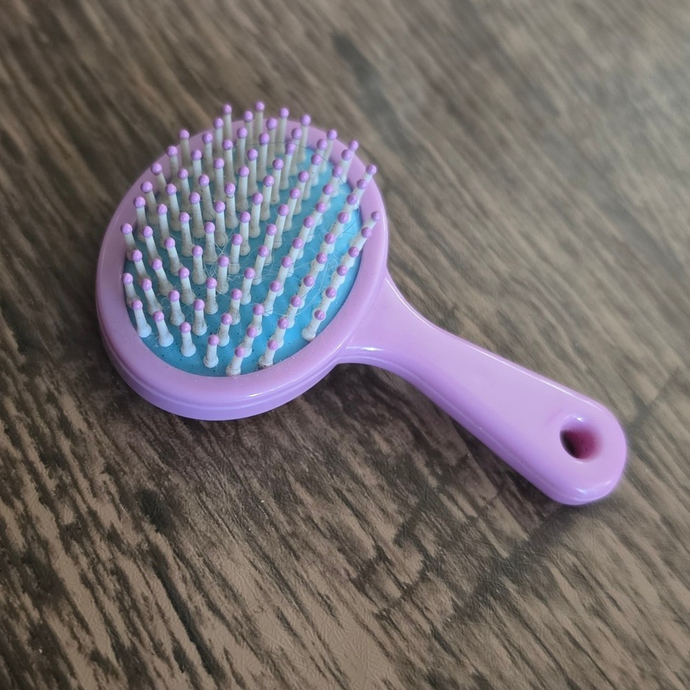AMERICAN GIRL Doll Hair Brush Kids Purple Blue Metal Bristle Paddle Detangler